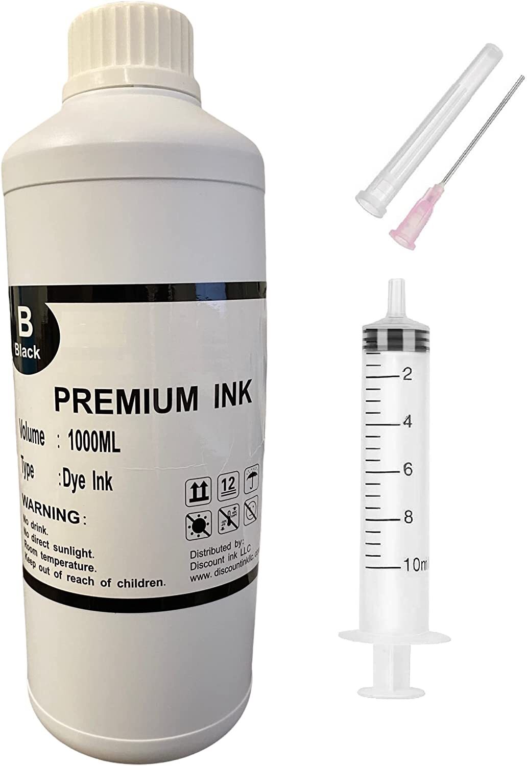 34oz (1000ml) Black Refill Ink Kit 4 Canon PG-210 210XL MP240 MP250