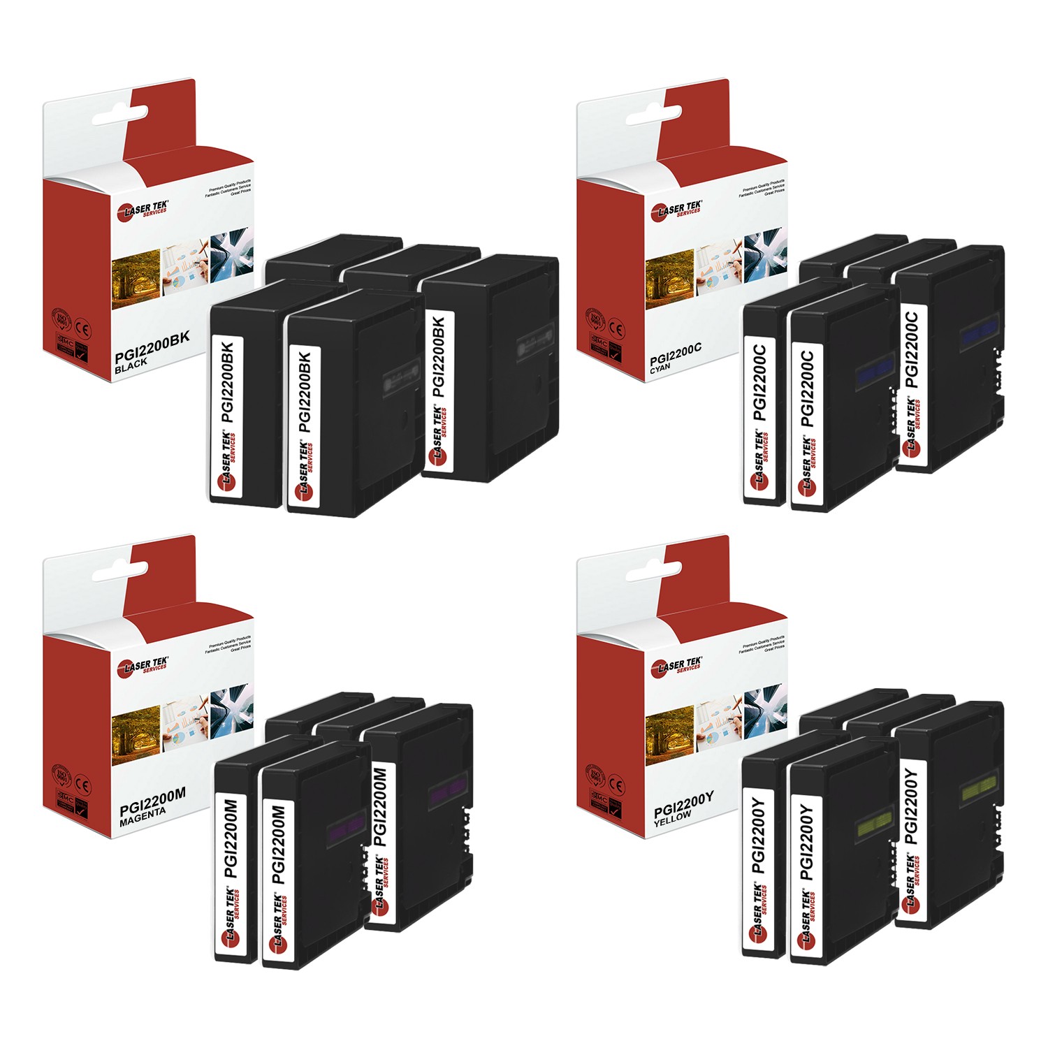 20Pk LTS PGI-2200 BCMY HY Compatible for Canon Maxify MB5020 iB4120 Ink
