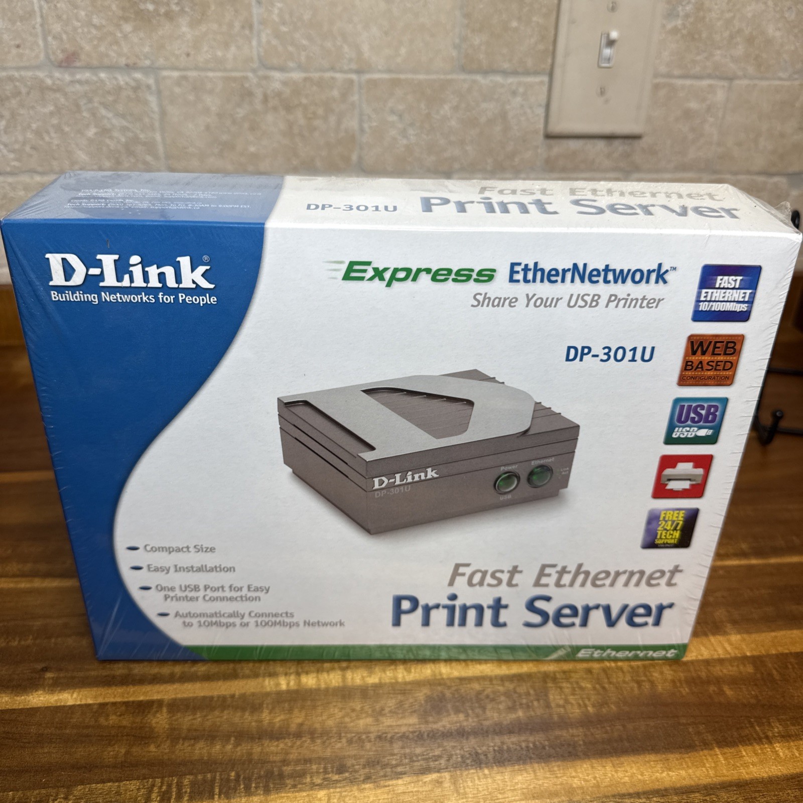 SEALED NEW D-Link DP-301U USB Fast Ethernet Print Server with Power Adapter