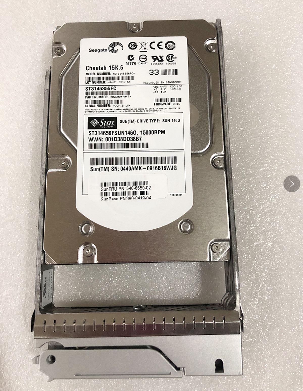 SUN 390-0419 540-6550 SUN 6540 Storage Y Disk 146G15K