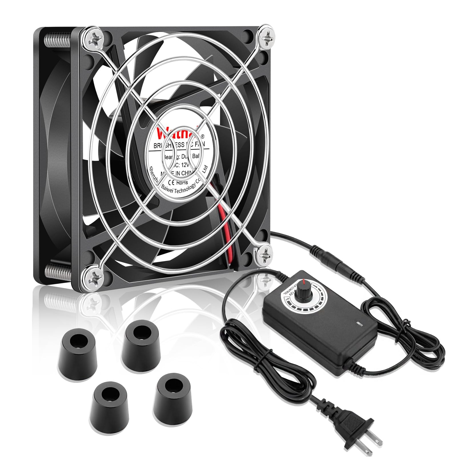 80mm Small Computer Cooling Fan with AC Plug 110V 120V 220V 240V