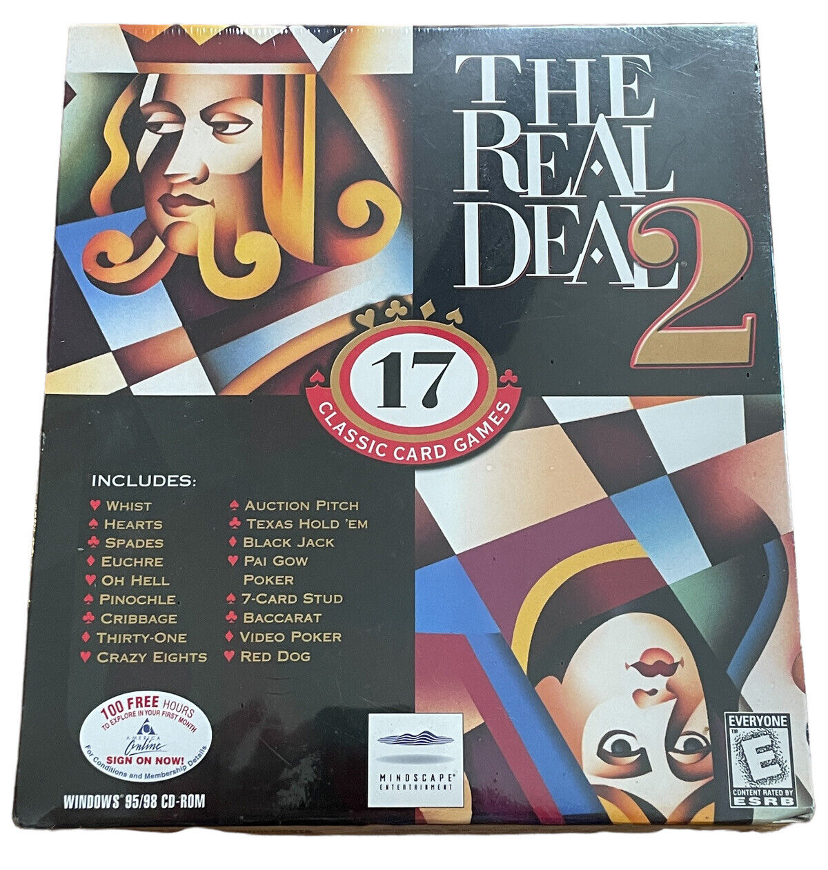 The Real Deal 2 17 Classic Card Games PC CD-ROM Mindscape Windows 95/98 new