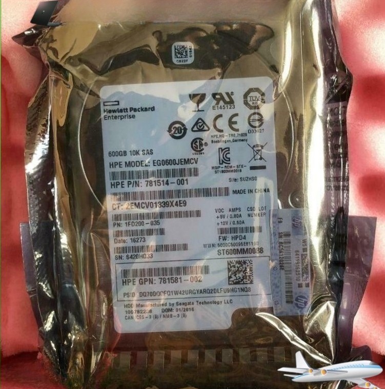 FOR HPE 781516-B21 781514-001 781577-001 600GB 12G SAS 10K 2.5 in SC Hard Drive