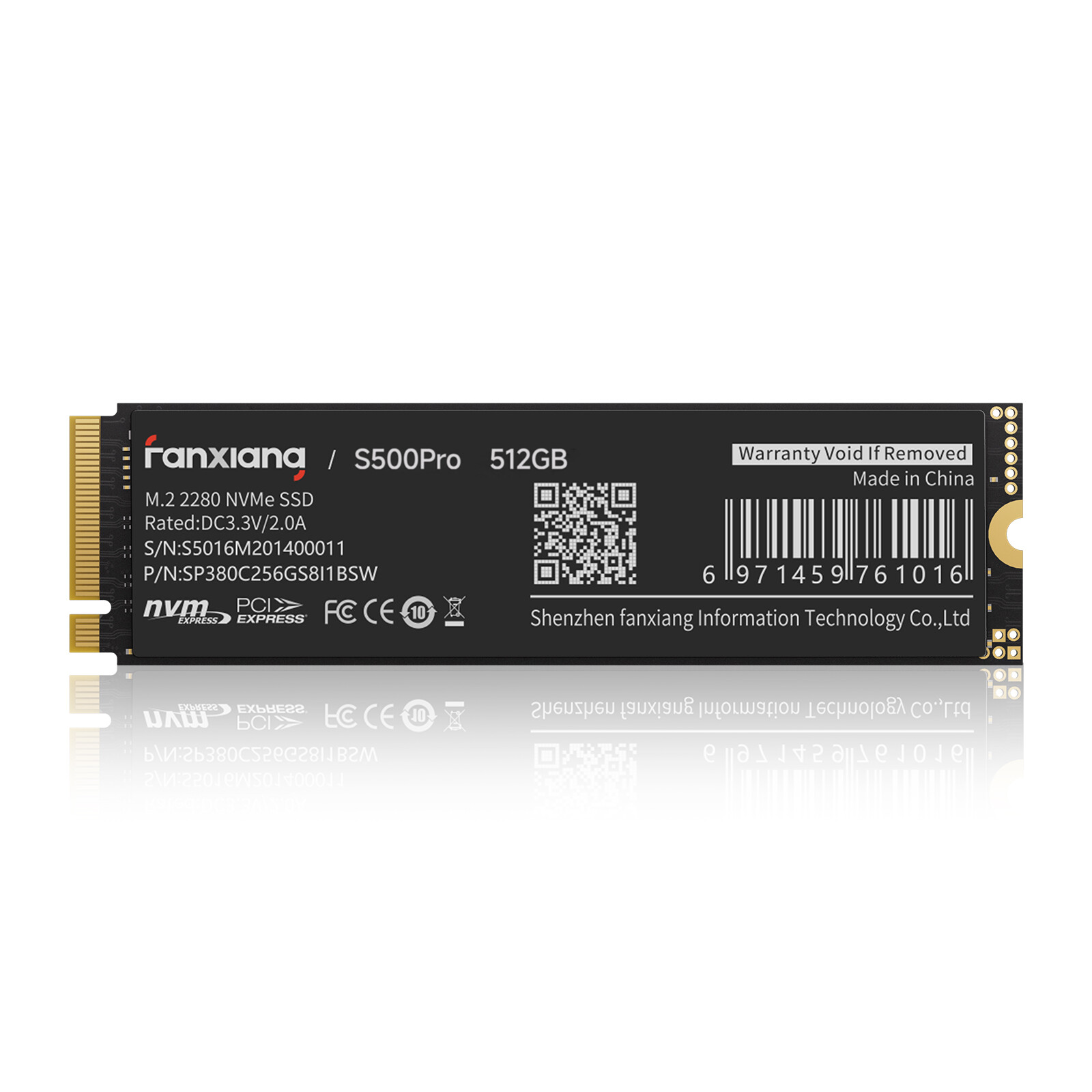 Fanxiang M.2 NVMe 512GB SSD TLC Internal Solid State Hard Drive PCIe Gen3x4