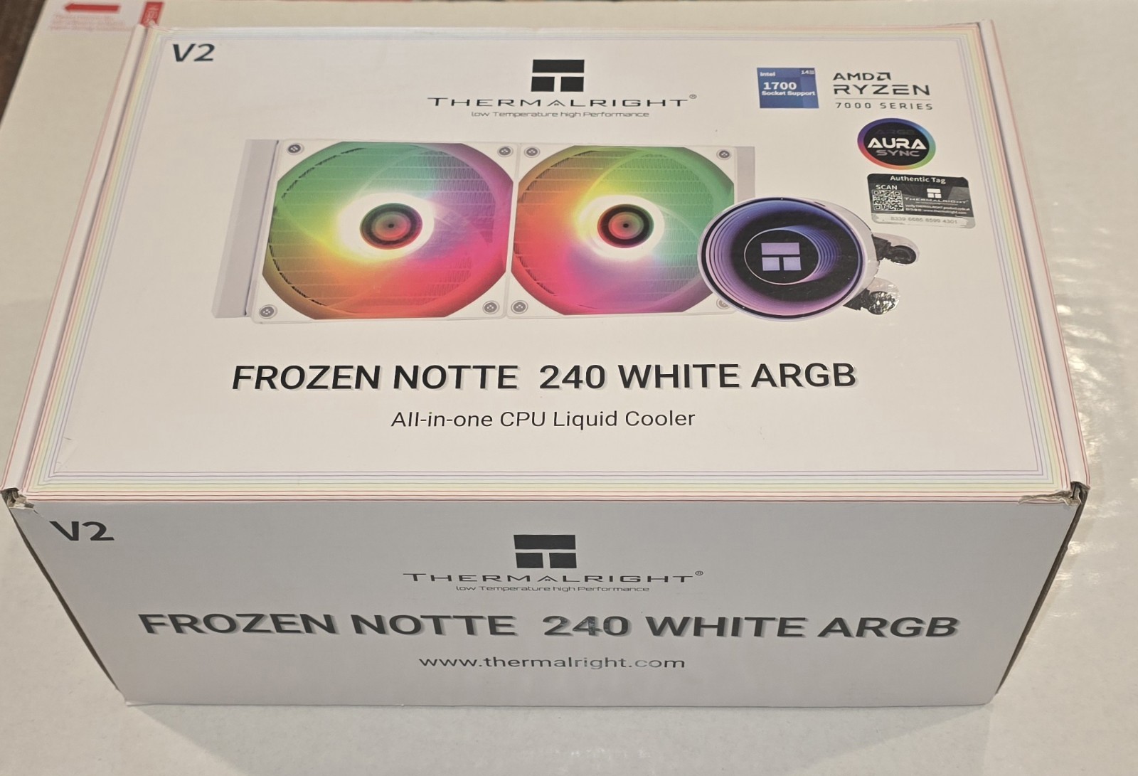 Thermalright Frozen Notte 240 WHITE ARGB Water Cooling CPU Cooler, 240 White New