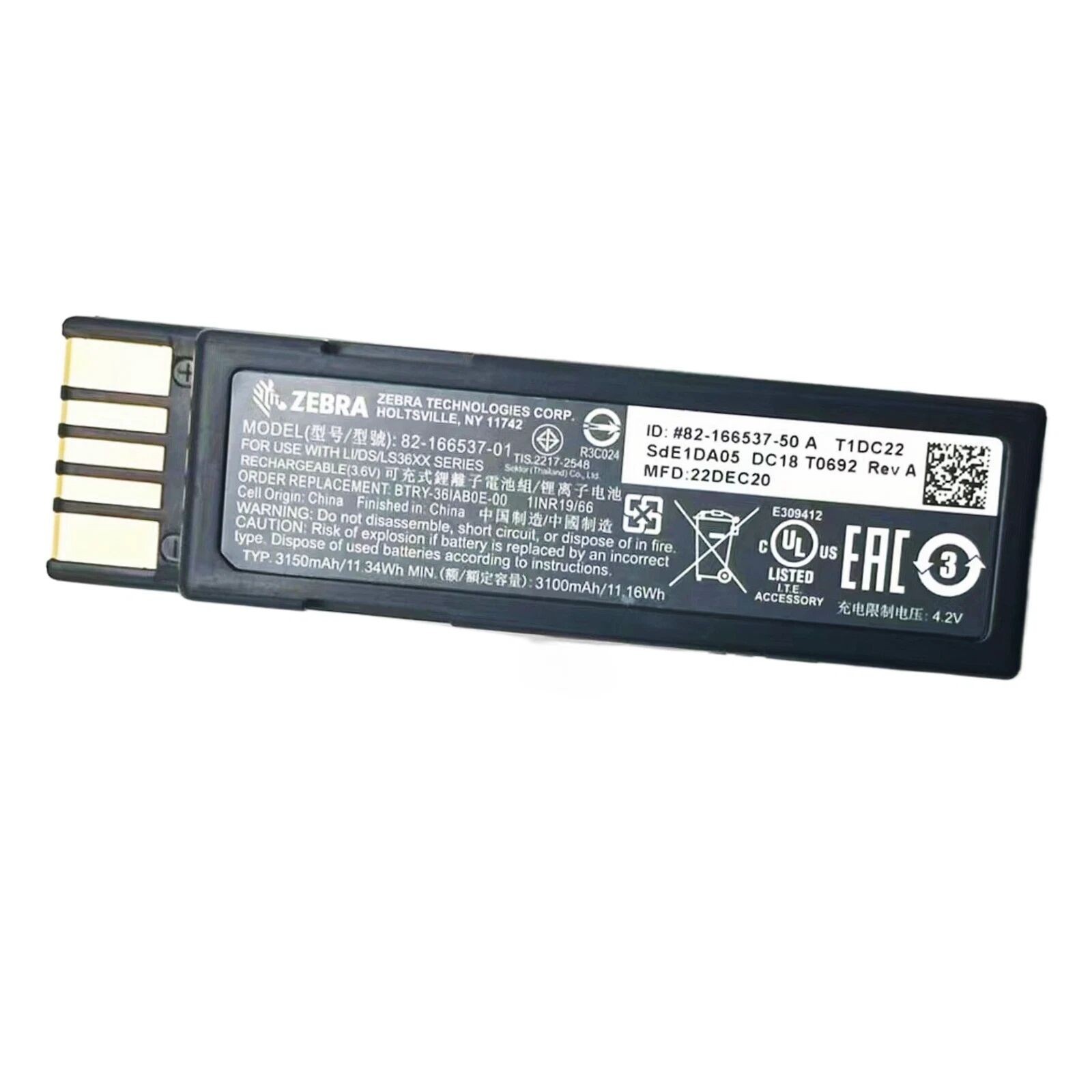 New Original 82-166537-01 Battery For Zebra Scanners DS3678 LI3678 LS3678