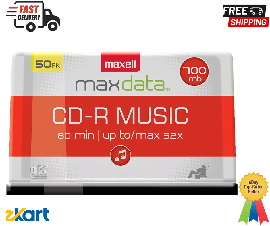 Maxell CD-R Music Spindle, Audio Only, Blank Media, 50-Pack(625156