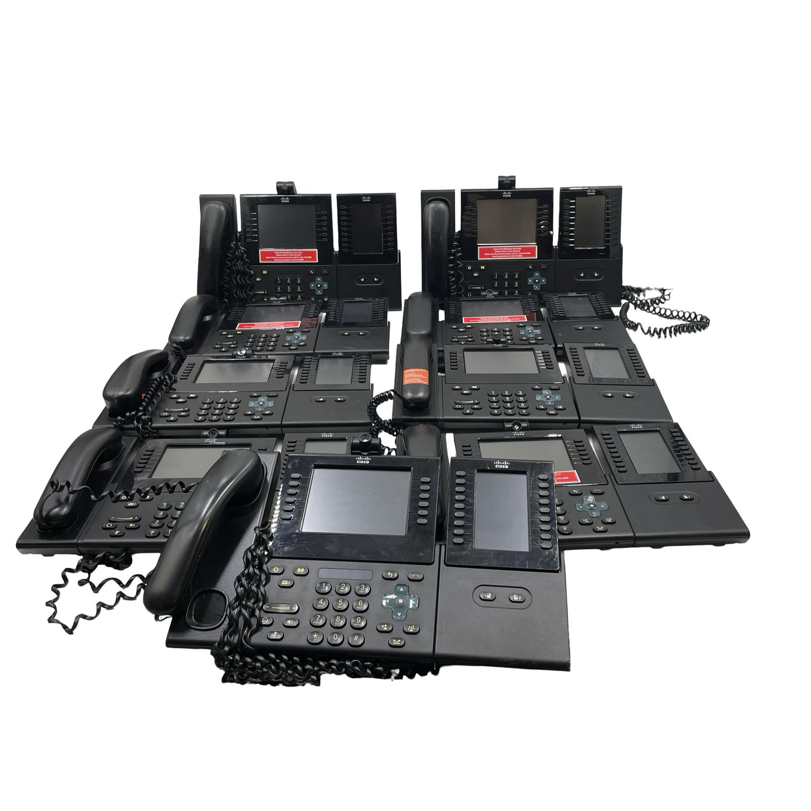 LOT OF 9 Cisco CP-9971 VoIP Video Conference IP Phone w/ Key Expansion Module