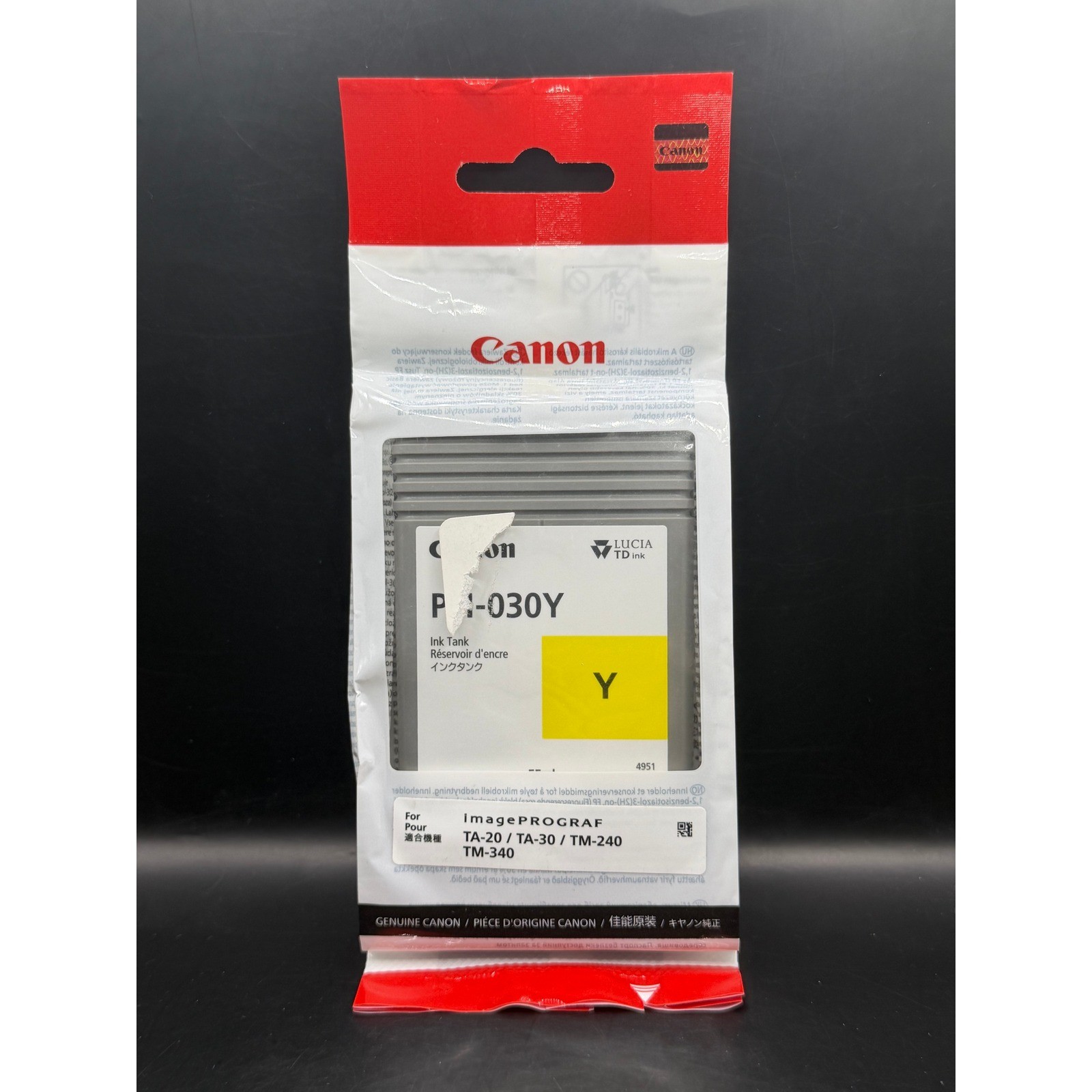 Canon PFI-030Y Yellow Ink Tank imagePROGRAF TA-20 TA-30 TM-240 TM-340 3492C001