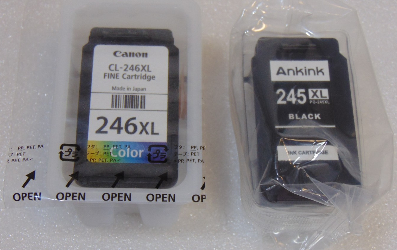 Canon CL-246XL & Ankink PG-245XL Black Color Ink Cartridge Set Genuine Sealed