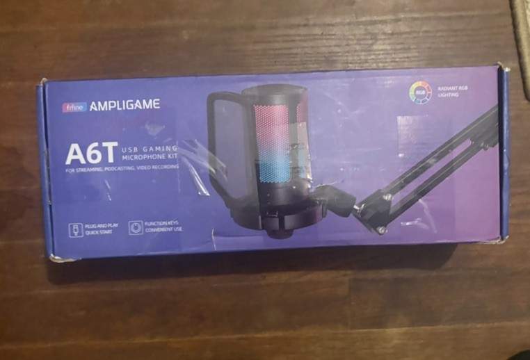 Fifine Ampligame A6T Gaming Microphone Kit With RGB Lighting Effect