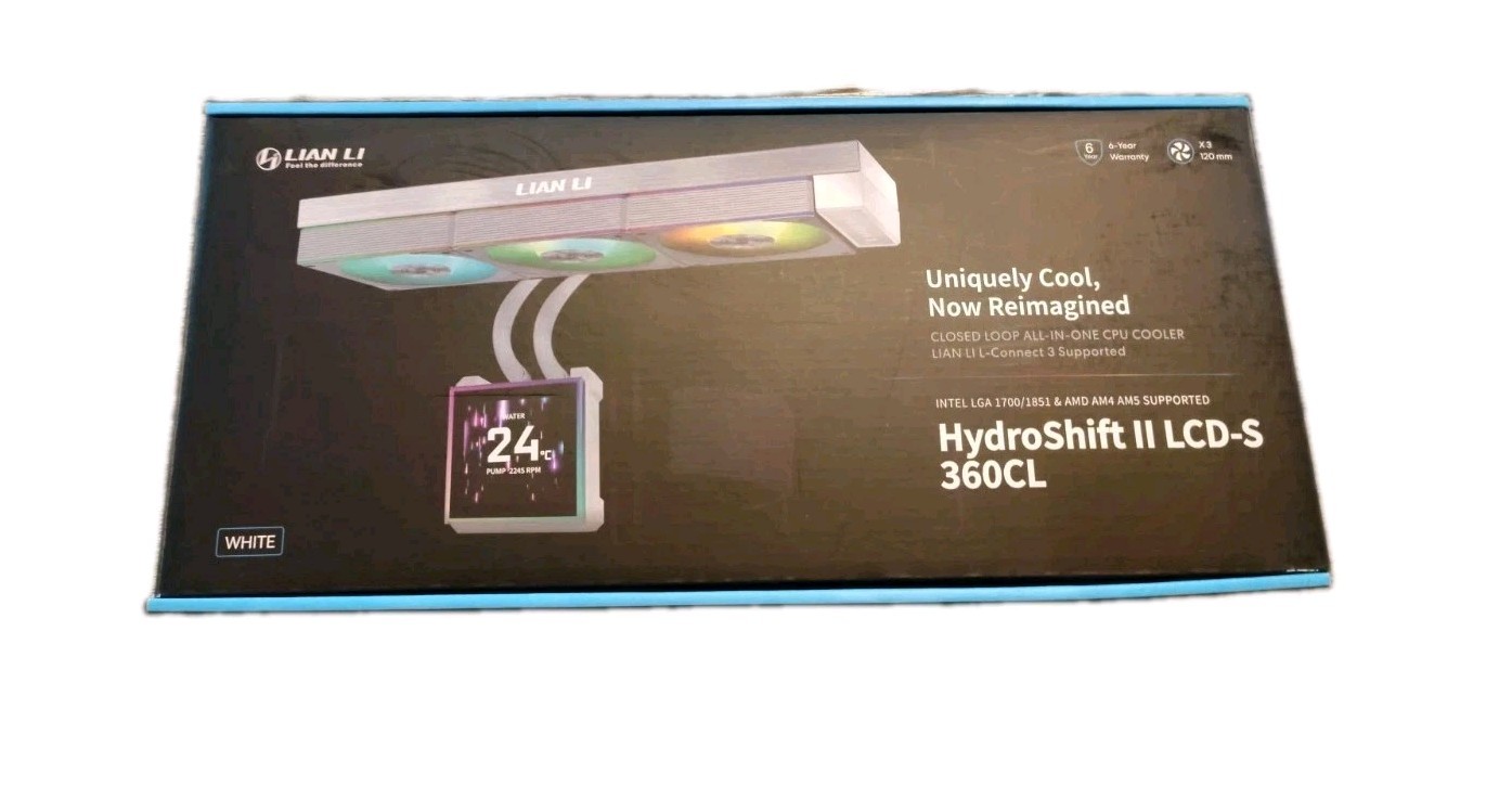 LIAN-LI Hydroshift II LCD-S 360 CL HS2LCDS36CB CPU Cooler 360mm AIO 3x 120 RGB B