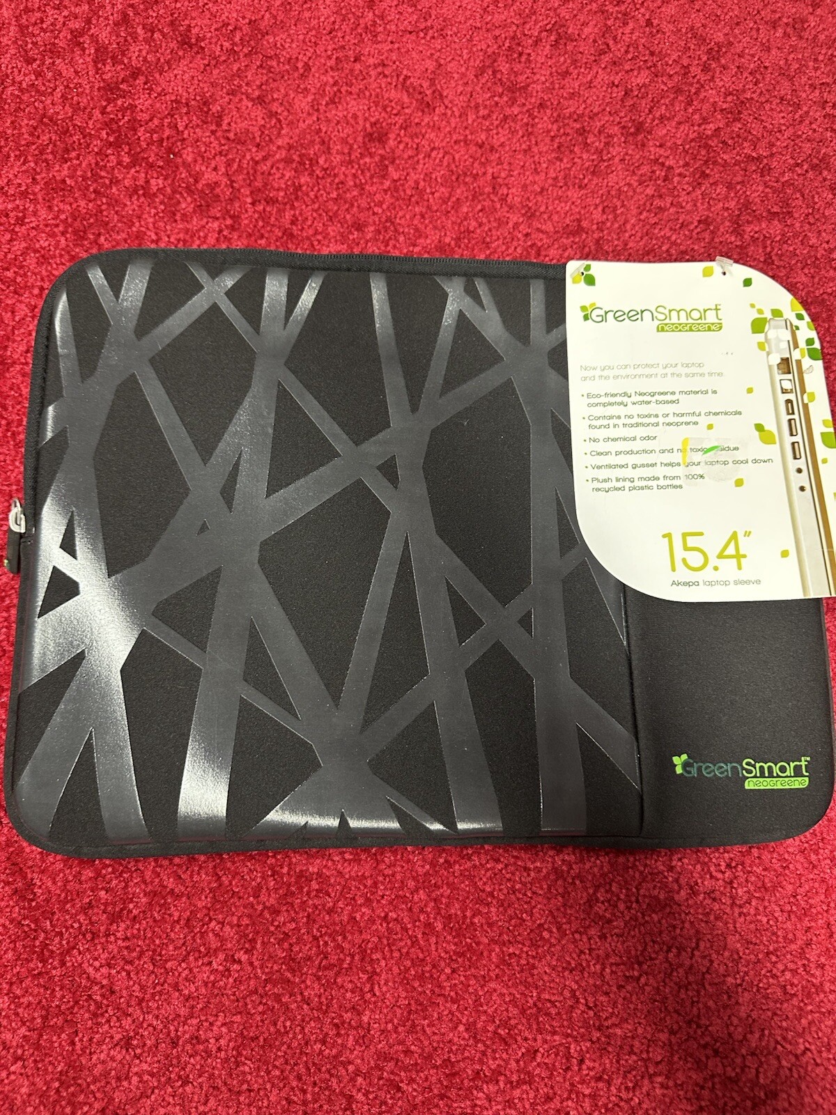 Green smart Neogreen Neoprene Laptop Case 15.5 Black 2