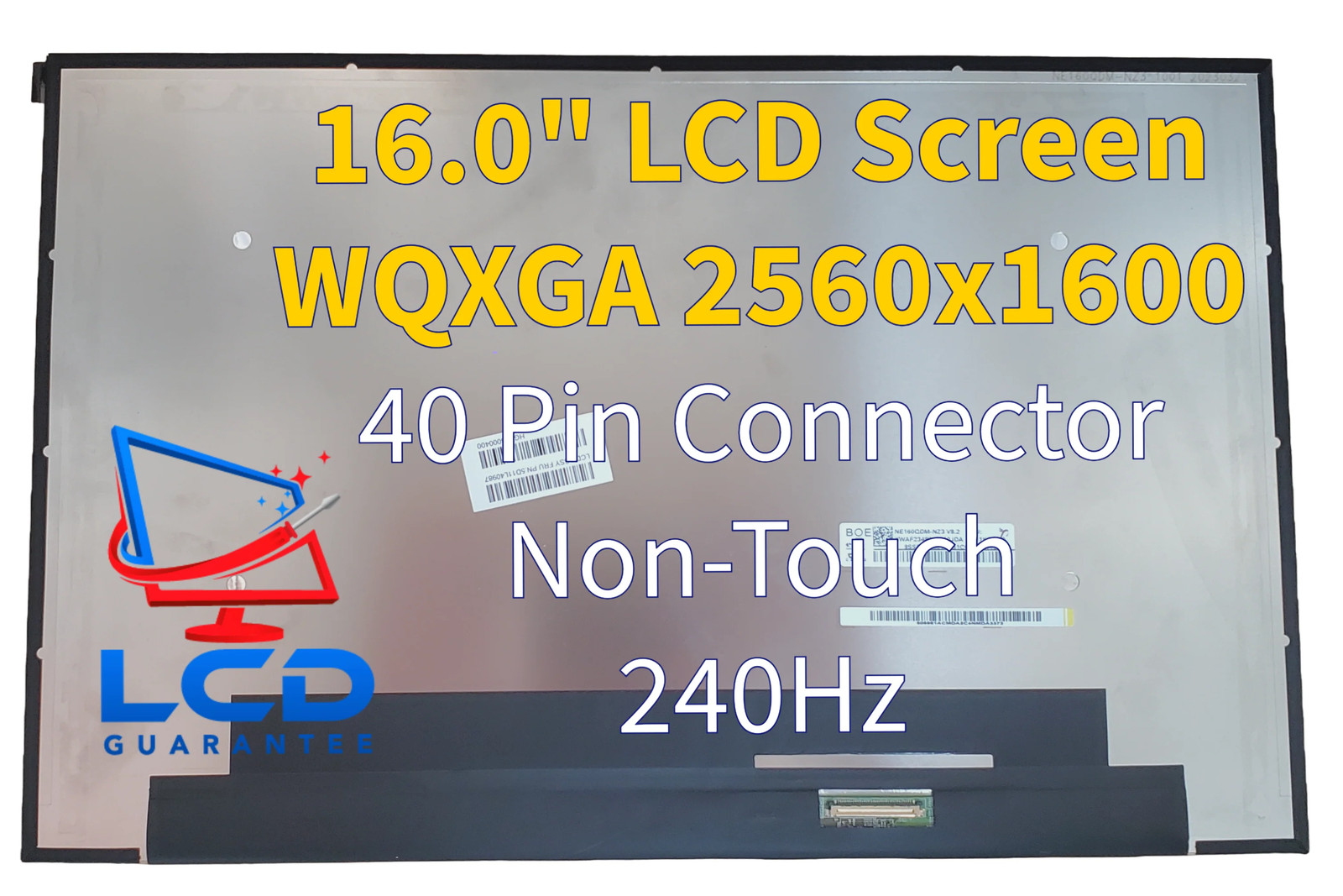AUO B160QAN02.3 WQXGA QHD+ 240Hz 16" Non Touch Gaming LCD Laptop Screen Panel