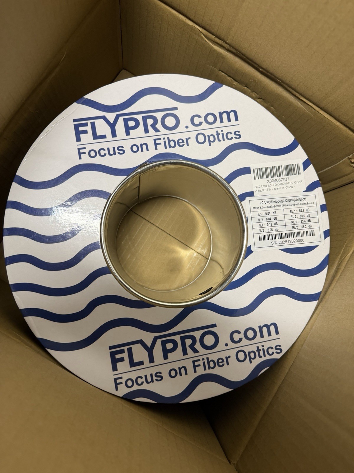 200M 656Ft LC-LC OS2 Single Mode Outdoor Armored Fiber Optic Cable Pulling Eye