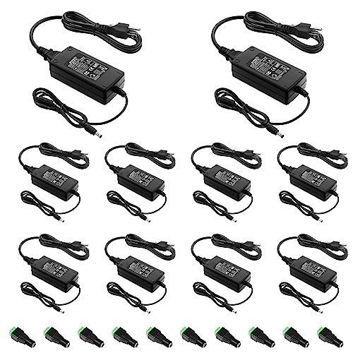 10 Pack 12V 5A Power Supply Adapter for CCTV Audio Router