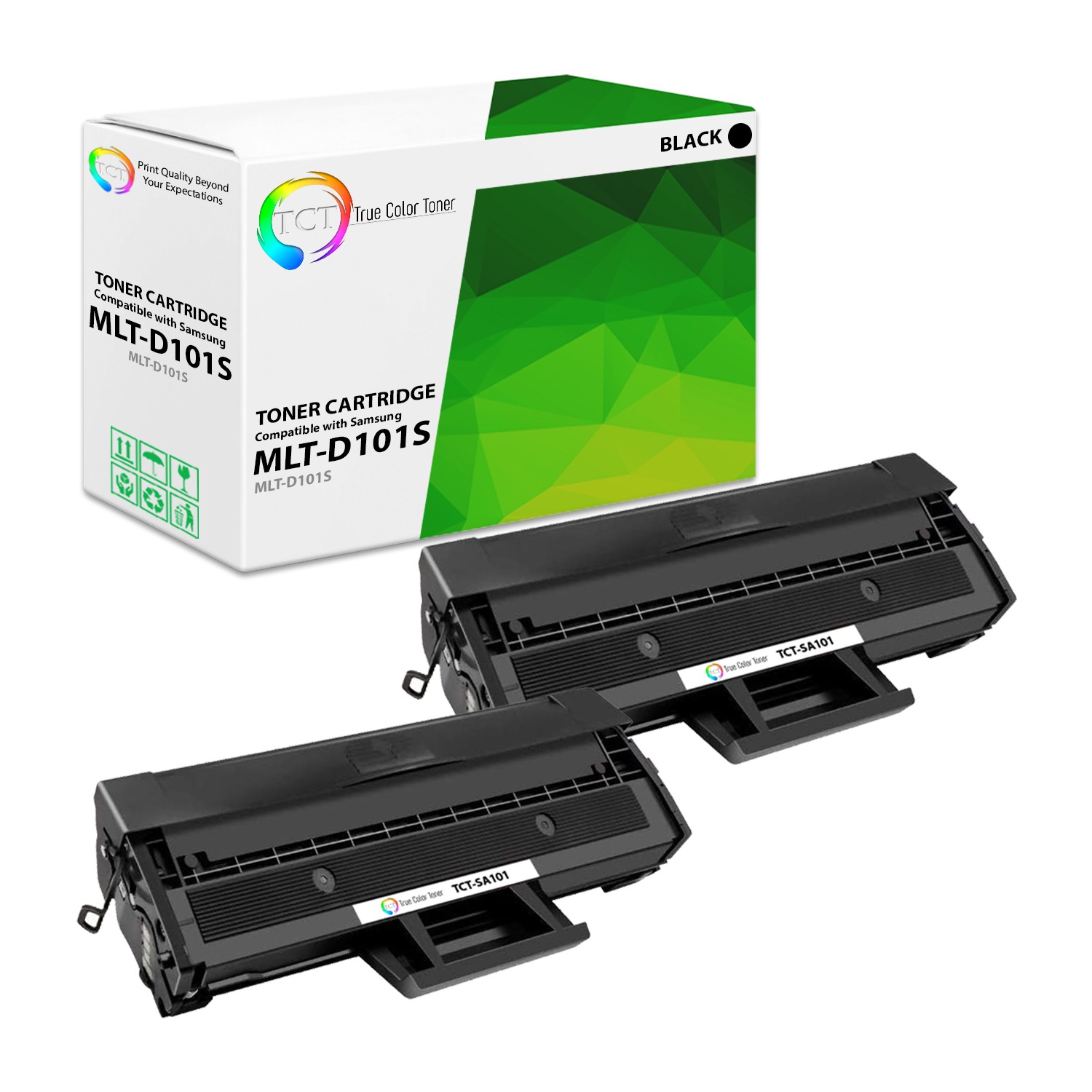 TCT 2PK Black MLT-D101S Toner Cartridge For Samsung ML-2165w SCX-3400 SCX3405