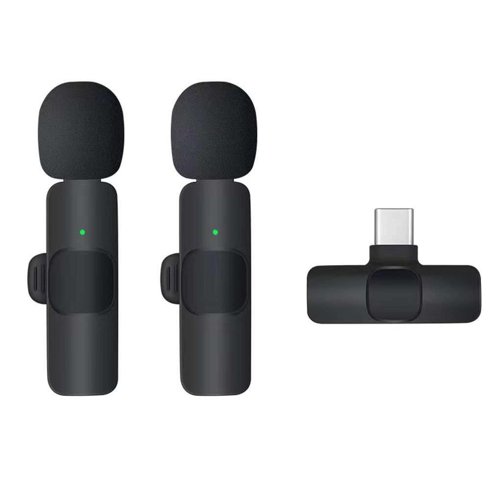 For iPhone/Samsung Wireless Lavalier Lapel Microphone Audio Recording Mic 2 pcs