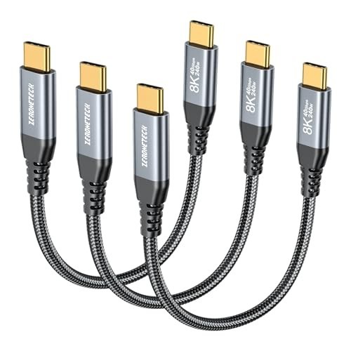 3 Pack 6inch USB C to USB C Cable, 40Gbps Data, 240W PD Charging