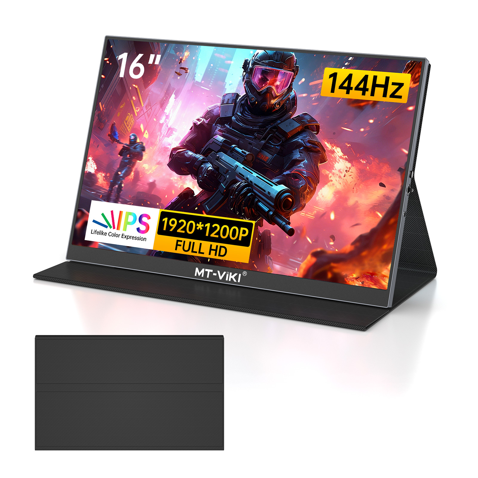 16" 144Hz Portable Monitor 1920x1200 IPS USB-C HDMI Gaming Display for Laptop PC