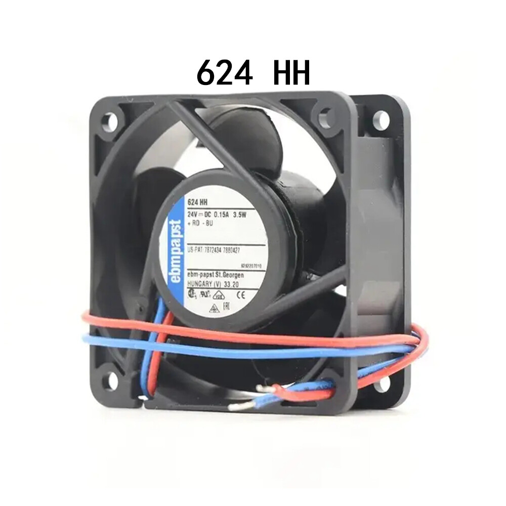 New Ebmpaps Axial radiator 624HH 24VDC 3.5W 60*60*25MM 8200RPM Server Fan