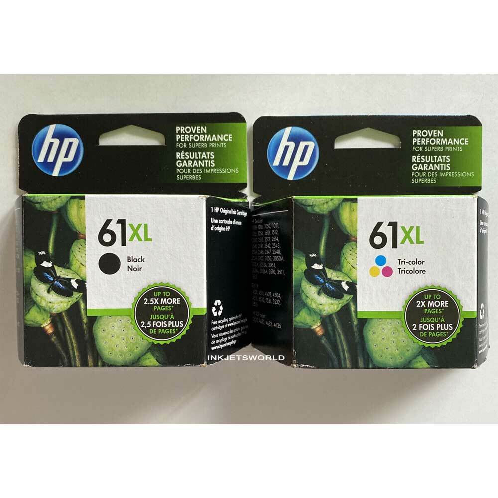 HP 61XL Black and  Color Genuine Ink Cartridge Combo Set