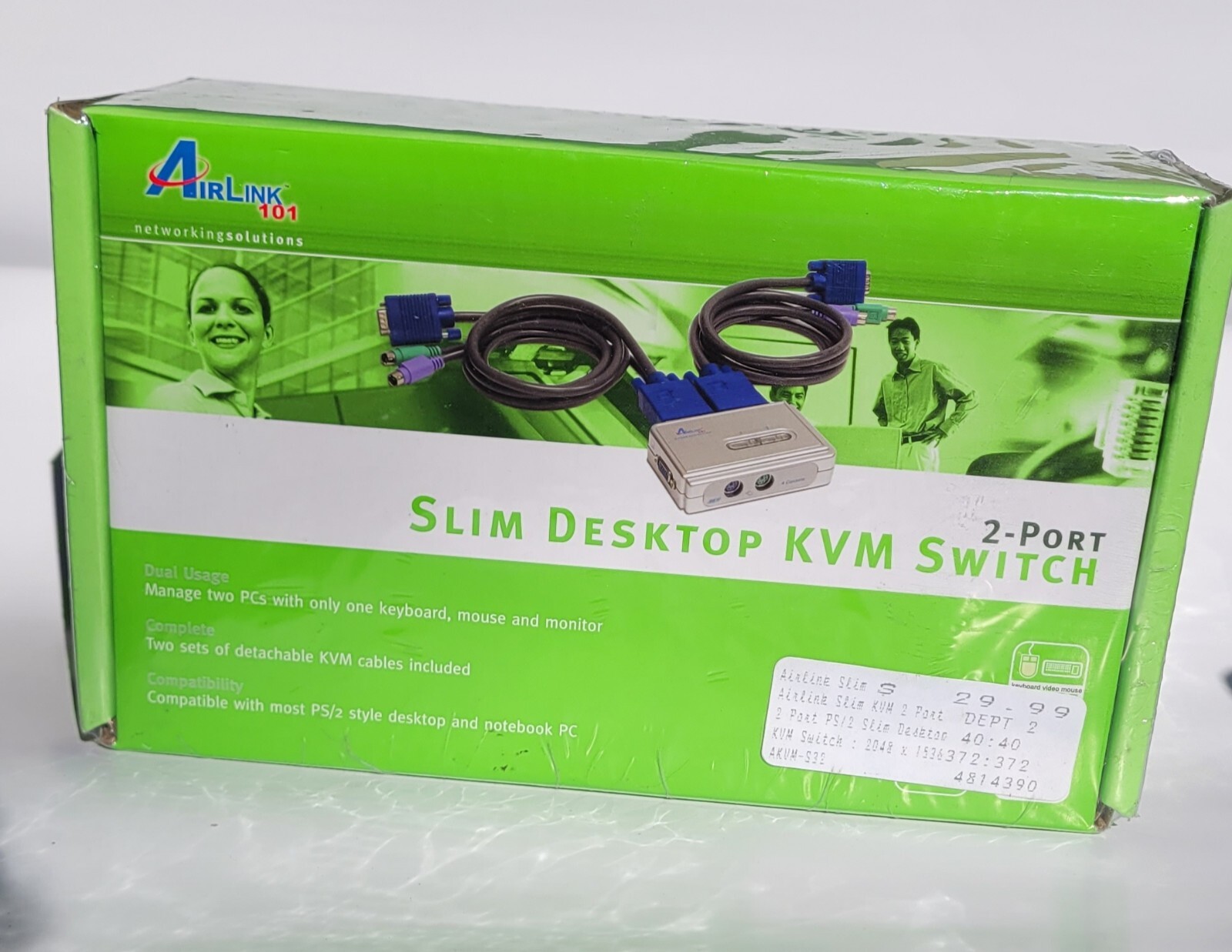 AirLink 101 2 Port Slim Desktop KVM Switch AKVM-S32