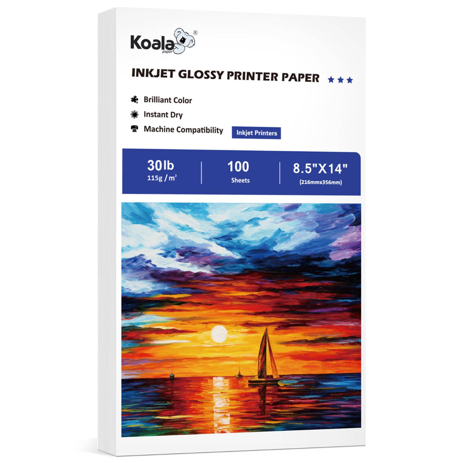 Lot Koala Glossy Photo Paper 8.5x11 8.5x14 11x17 36lb Thin Inkjet Printer Paper