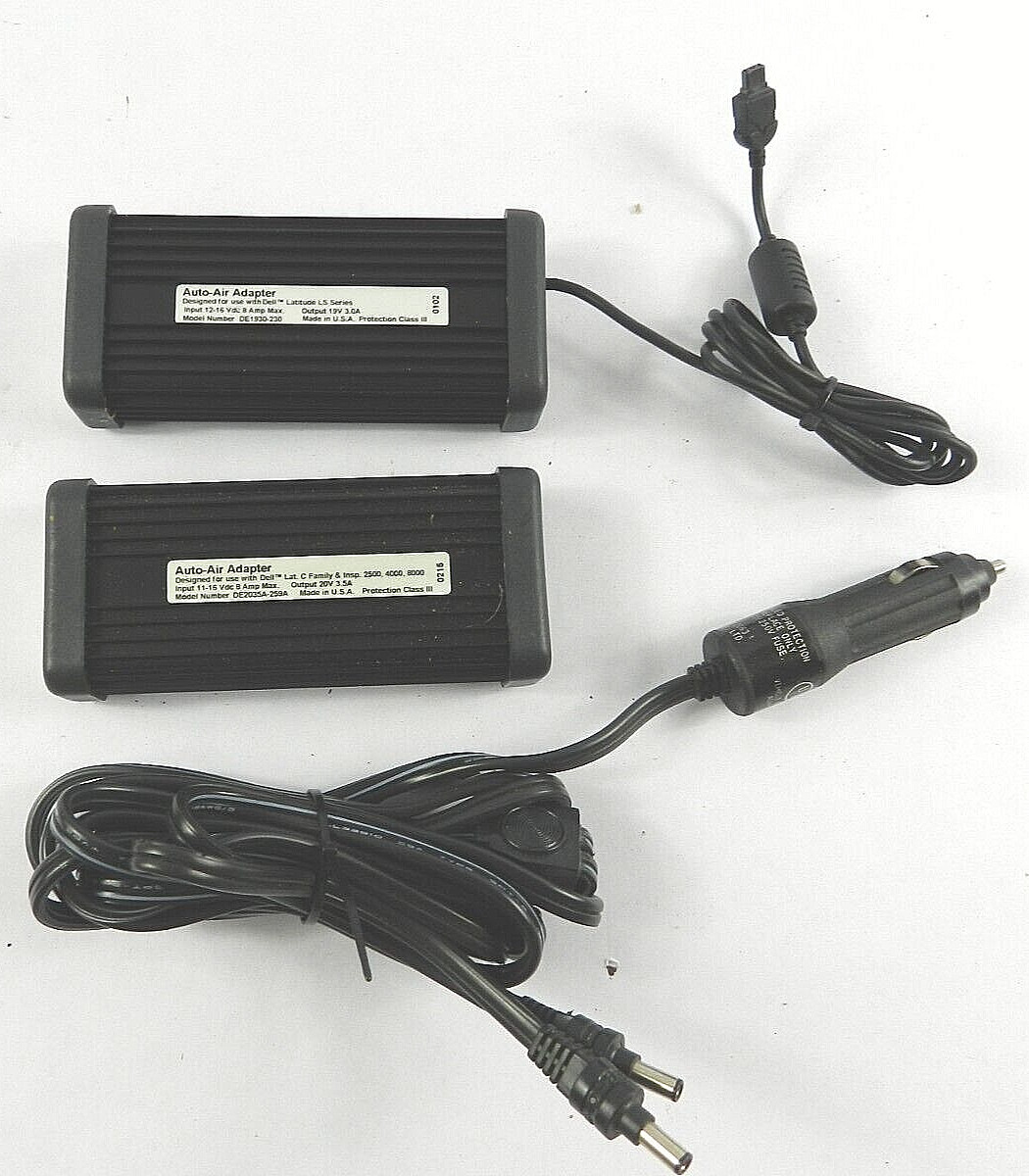 Lot (2) Lind DE1930-230 Auto Air Adapter for Dell Latitude LS Series 19V 3A D353