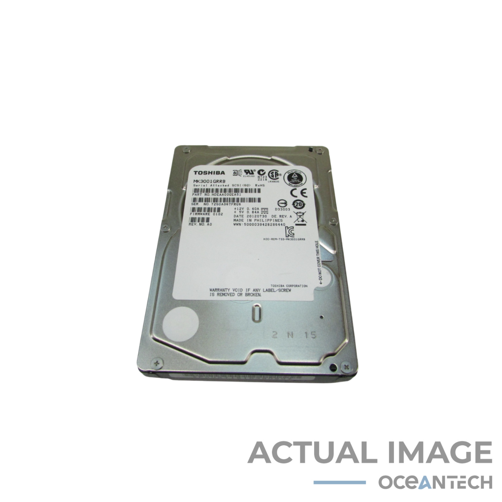 Toshiba MK3001GRRB 300GB 2.5" SAS Hard Drive HDD Grade A HDEAA00GEA51