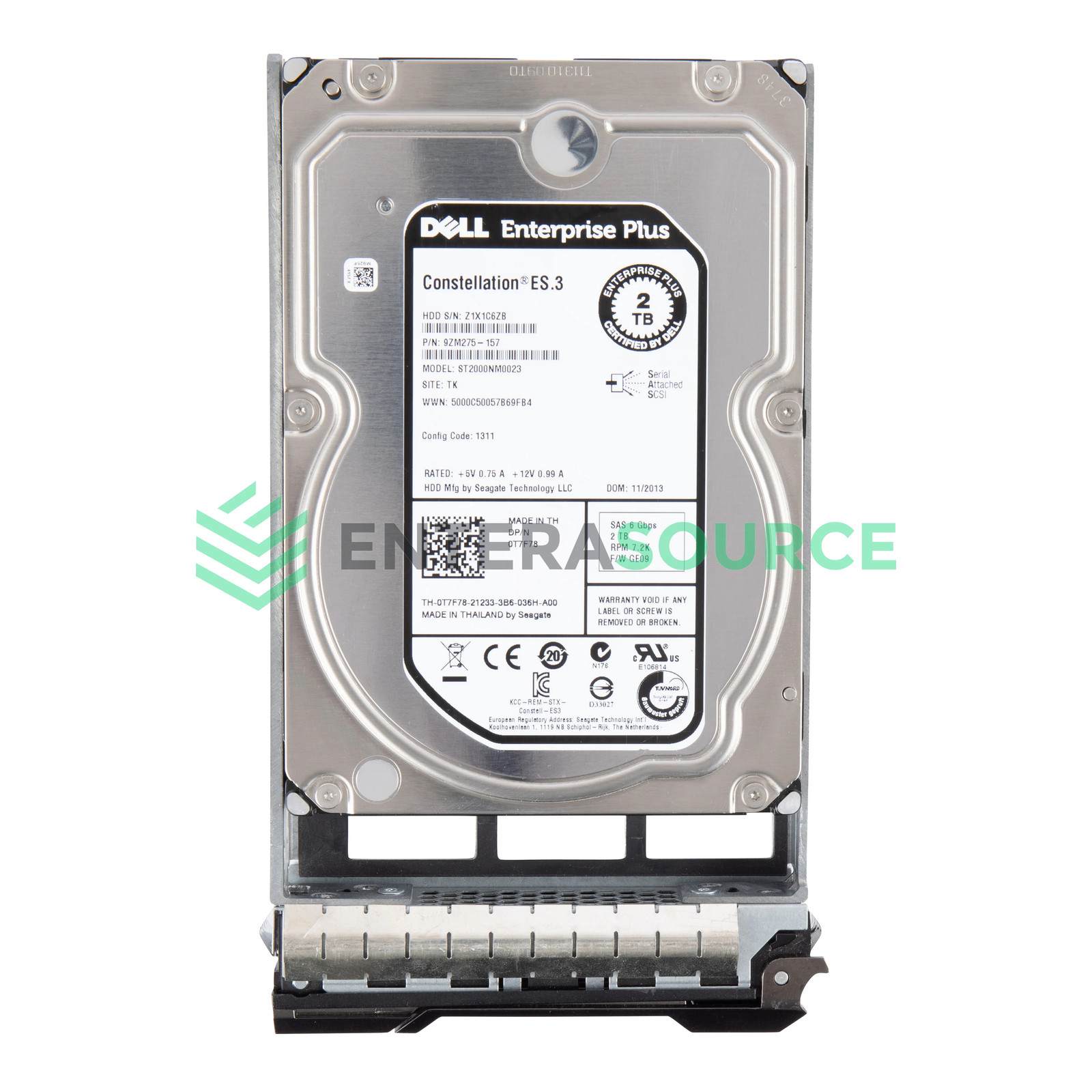 Dell Compellent T7F78-CML 2TB 7.2K NL SAS 3.5" 6Gbps Hard Drive | ST2000NM0023