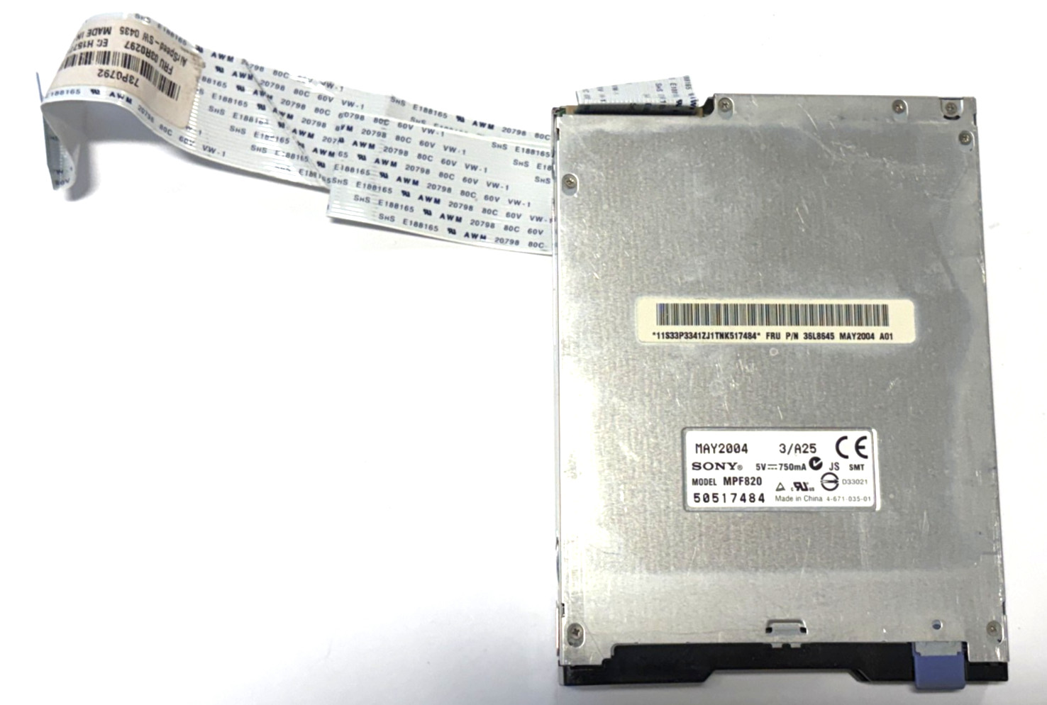 Sony MPF820 Slim Floppy Drive FRU 39L8645 with Cable
