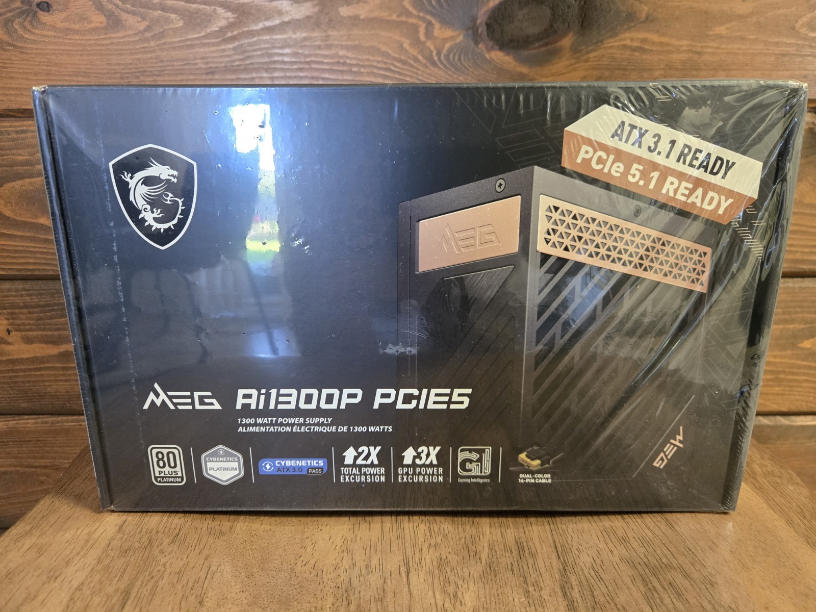 MSI MEG Ai1300P PCIe5 1300W 80 Plus Platinum Power Supply - Black