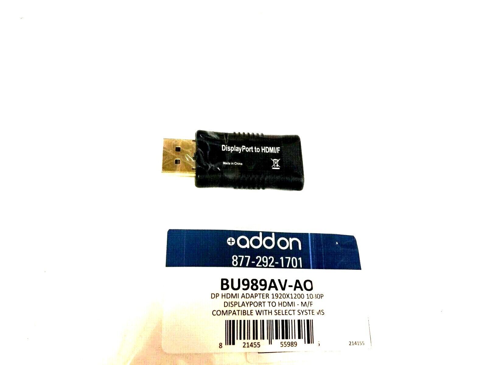 Addon DP HDMI Adapter 1920x1200 1080p Displayport To Hdmi Audio/Video BU989AV-AO