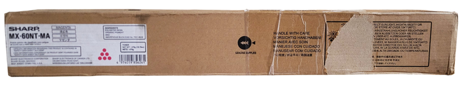 Sharp MX-60NT-MA MX60NTMA Magenta Toner Cartridge New-Open Box