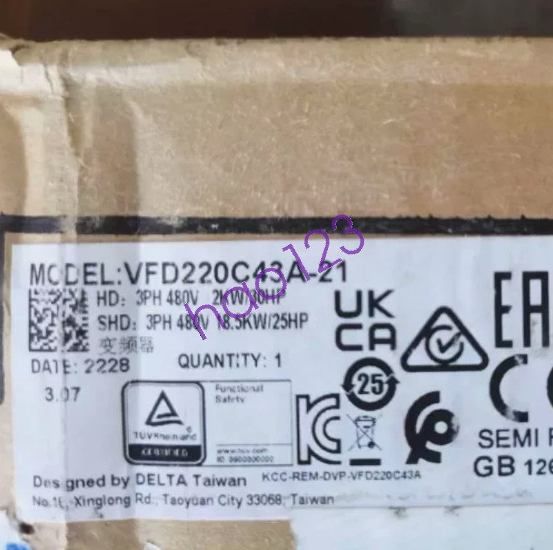 VFD220C43A-21 DELTA Frequency converter 22kw 30HP 3Phase AC380-480V DHL/FedEx