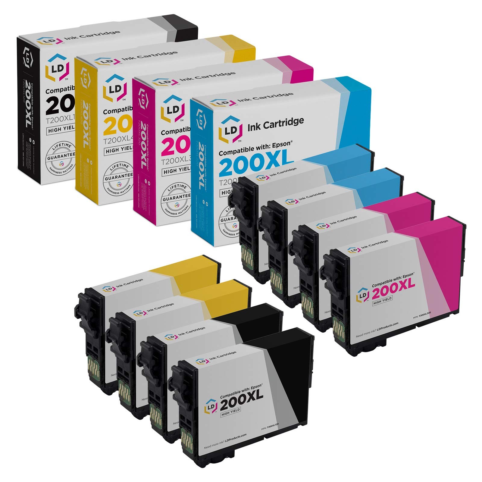 LD Replacement Ink for Epson T200XL/T200 8PK: T252XL120, 220, 320, 420