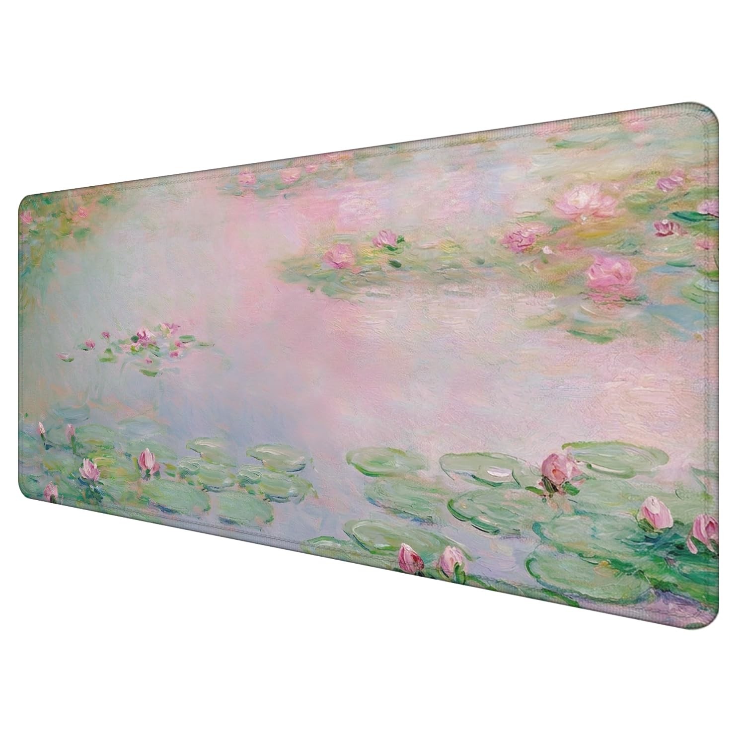 Monet Water Lilies Large Pad 31.5x15.7inch, Impressionism Botanical Floral La...