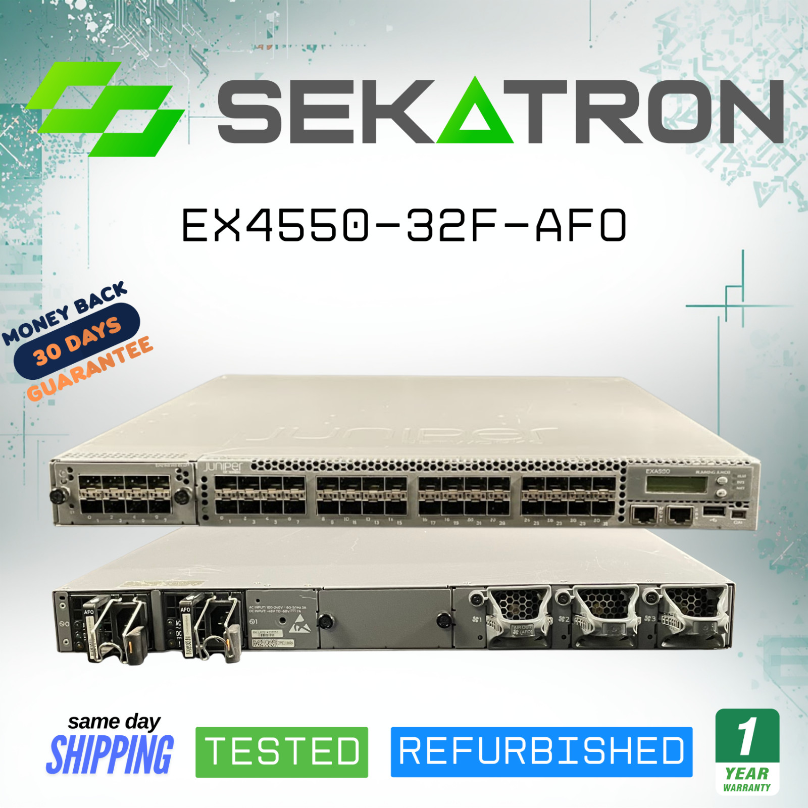 🔀 Juniper EX4550-32F-AFO • 32× 10G SFP+ • Airflow Out 1× PSU • Tested ⚡FastShip
