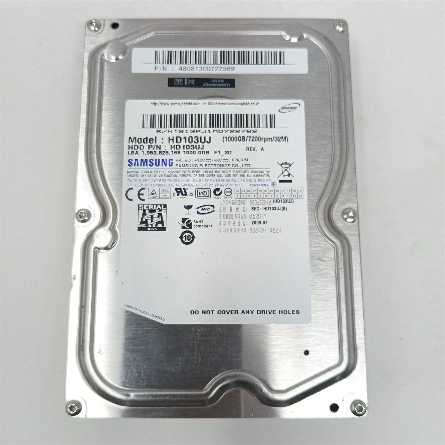 Samsung HD103UJ 1TB 3.5" SATA III HDD - Tested
