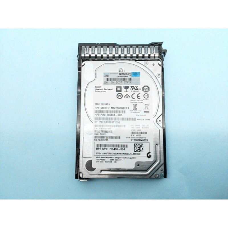 765455-B21 FOR HP 2TB SATA 6G MIDLINE 7.2K SFF (2.5IN) SC 512E DS HDD 765869-001