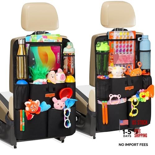 Upgraded Car Seat Organizer with 11 2pcs Black - Car Organizer and Storage