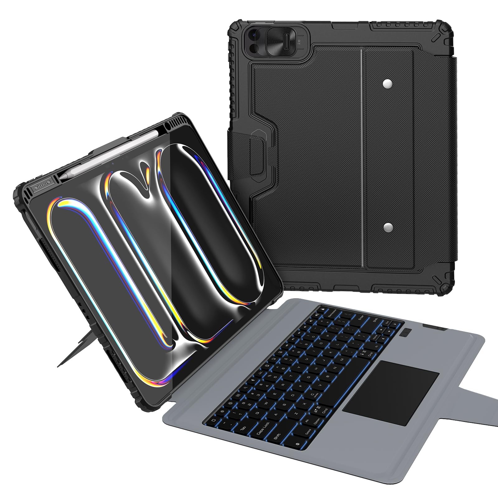 Nillkin Rugged Detachable Keyboard Case for iPad Pro 13 inch (M5/M4), Black