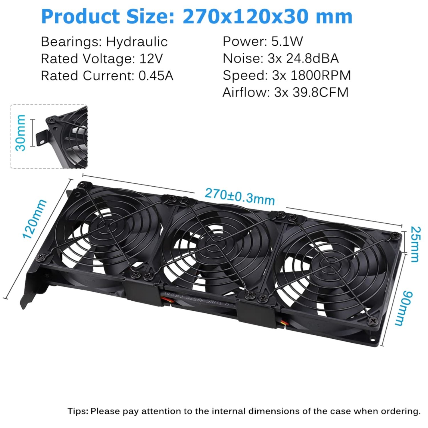 Triple 90mm Graphics Card Cooler