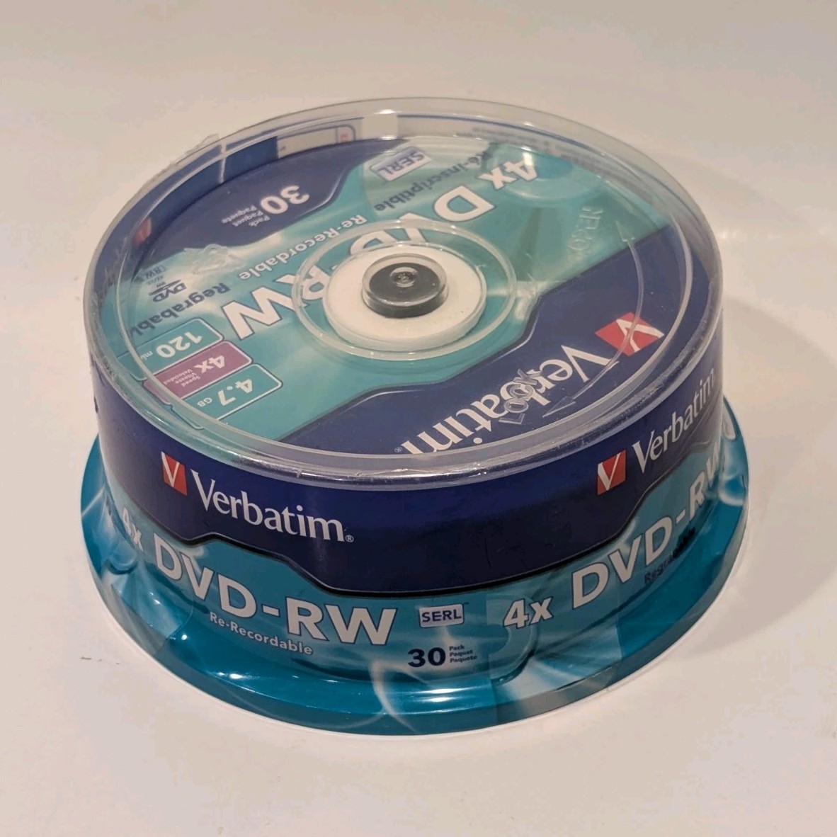 Verbatim DVD-RW 4.7 GB 120 mins 4X Blank Discs - 30 Pack Spindle 95179 SEALED