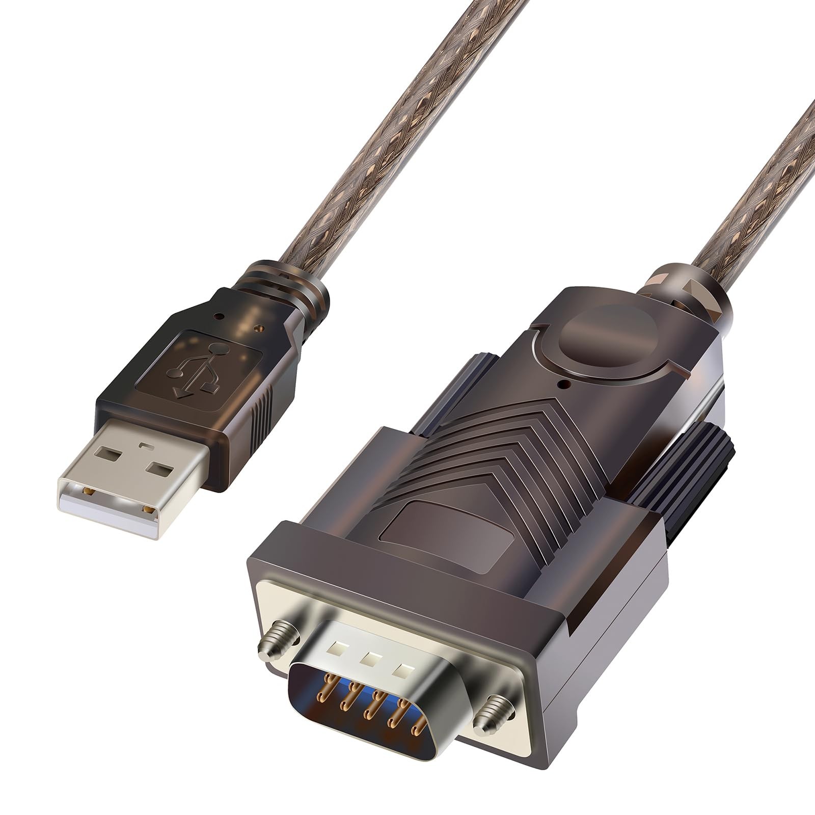 USB to RS232 Adapter with FTDI Chipset 10ft USB 2.0 Male to RS232 Female DB9 ...