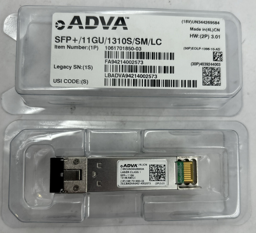 ADVA GENUINE SFP+/11GU/1310S SM/LC 1061701850-03 NETWORK SWITCH