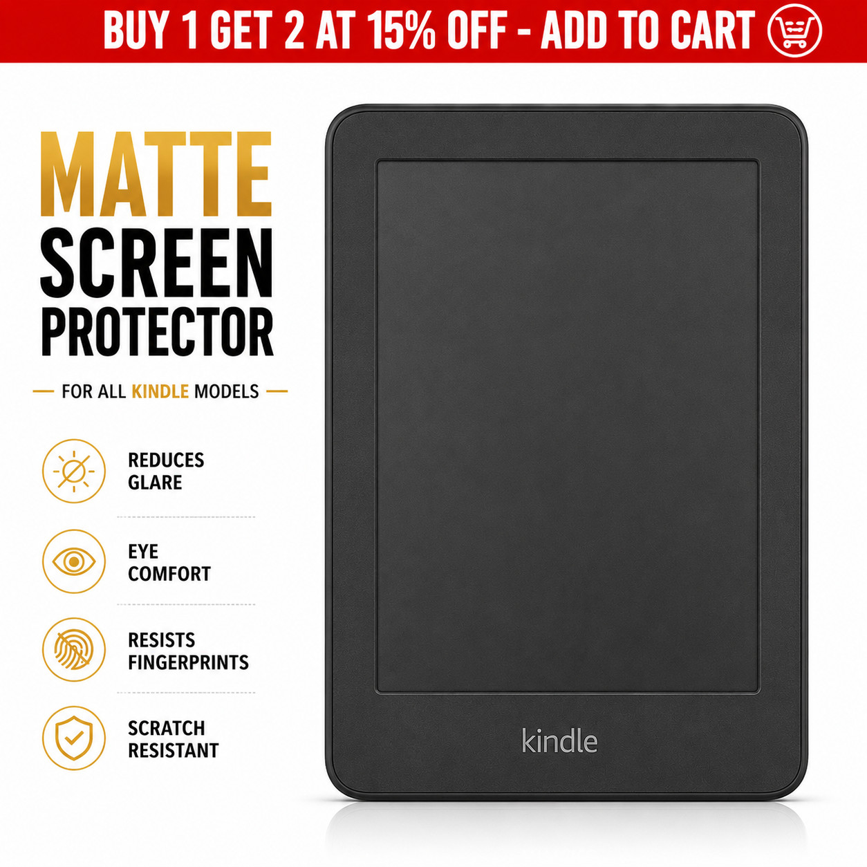 Kindle Paperwhite HD 8 10 Anti-Scratch HD 2024 Anti-Glare Matte Screen Protector