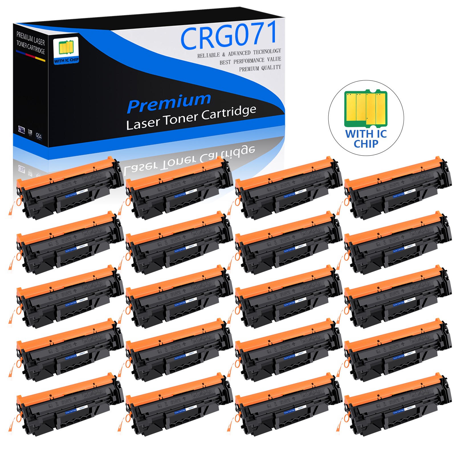 20PK Canon 071 Black Toner Cartridge Compatible for ImageCLASS LBP122dw MF272dw