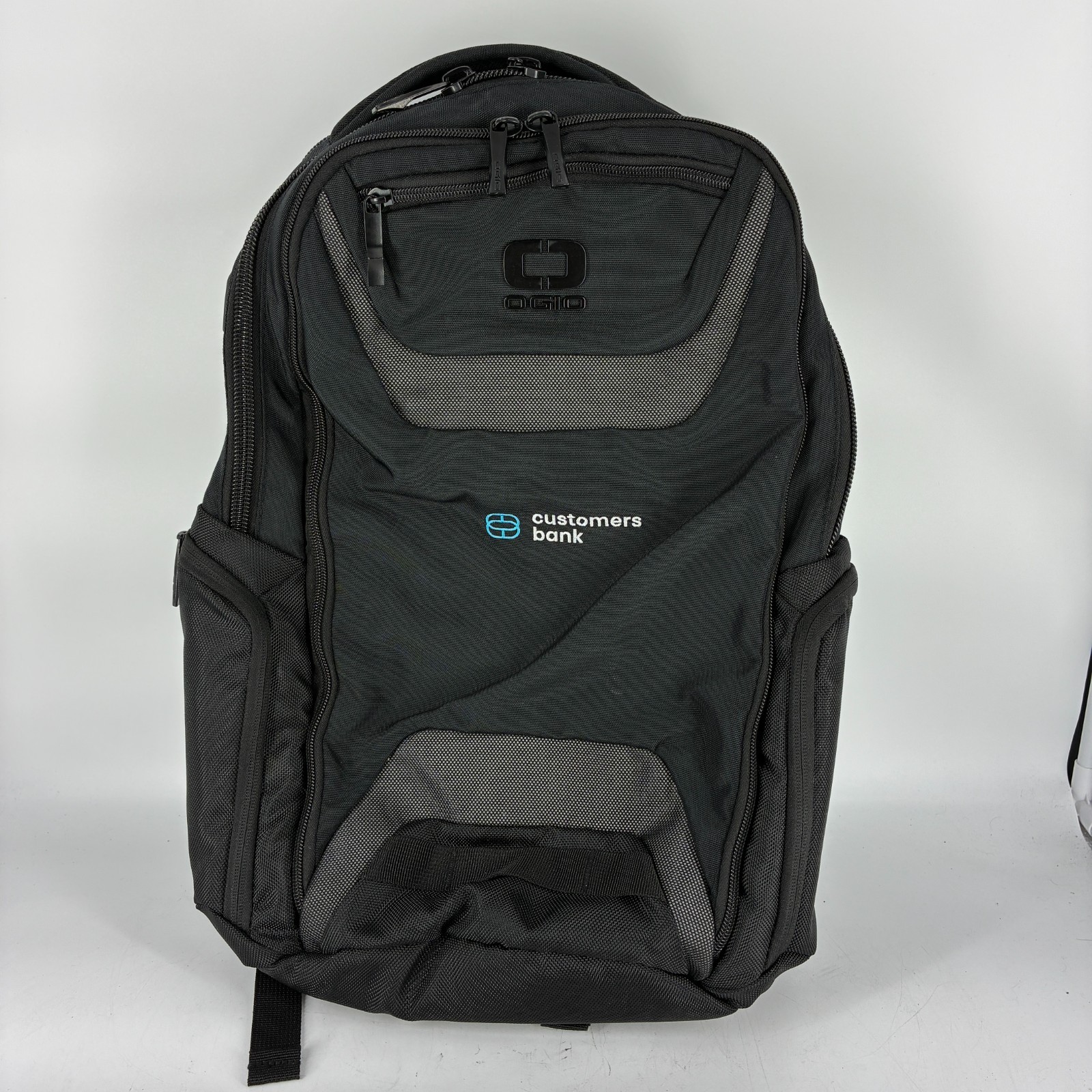 OGIO Laptop Backpack Gray Black Padded Tech Travel Work Customers Bank